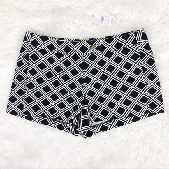 J. Crew NWT Black and White Geometric Print Shorts - Picture 1 of 4